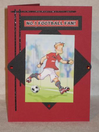Football Dude Red, Black and White Pyramid. by KiJu KiJu