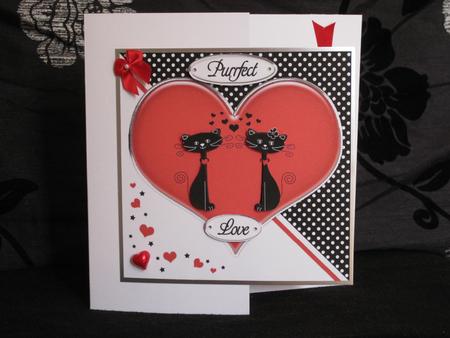 Kool Kats Purrfect Love Quick Card with Decoupage by KiJu KiJu