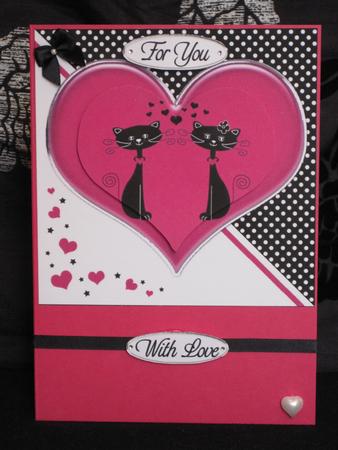 Kool Kats Purrfect Love Quick Card with Heart Shaped Pyramage by KiJu KiJu