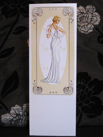Art Deco Lady Dl Card Front with Decoupage by KiJu KiJu