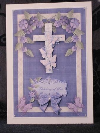 Easter Cross or Sympathy Card Front & Decoupage by KiJu KiJu