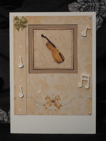 Violin Card Front with Toppers by KiJu KiJu