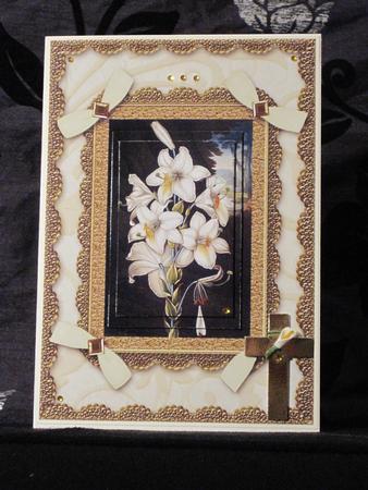 White Lily A5 Lace N Bows Card Front Step by Step by KiJu KiJu
