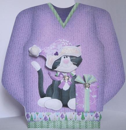 Santa Kitty - Christmas Jumper Card Mini Kit by KiJu KiJu