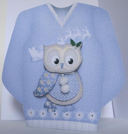 Little Owl - Christmas Jumper Card Mini Kit by KiJu KiJu