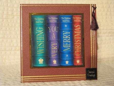 Merry Christmas Books Shell Edged Corner Side Stacker by KiJu KiJu