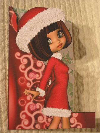 Little Miss Claus Christmas A5 Shaped Front Print & Fold by KiJu KiJu