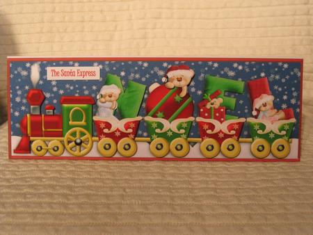 Christmas Train Large Dl Card with Decoupage by KiJu KiJu