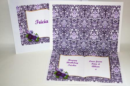 Purple Damask Vintage Insert by Kim McKelvie -   Scrapdragon