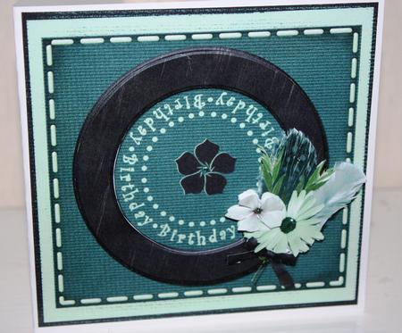 Feather & Flower Frame Birthday Card by Kim McKelvie -   Scrapdragon