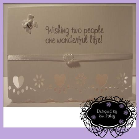 Lace Heart and Flower Border Card Template by Kim Paley