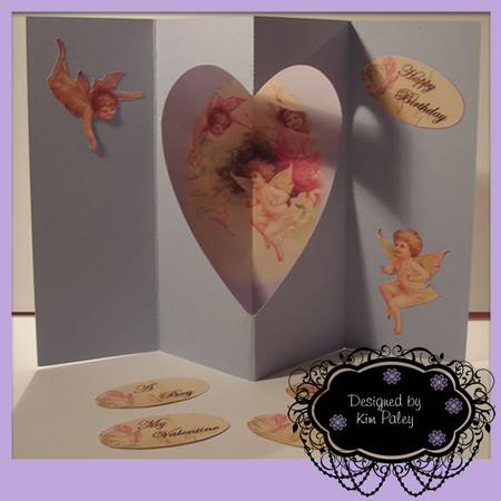 Pop Out Heart Aperture Card Template by Kim Paley