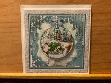 300 dpi 6x6 in Topper & Decoupage - Christmas scene Bauble - choice of tags no.1 by Kirstine Pennicott