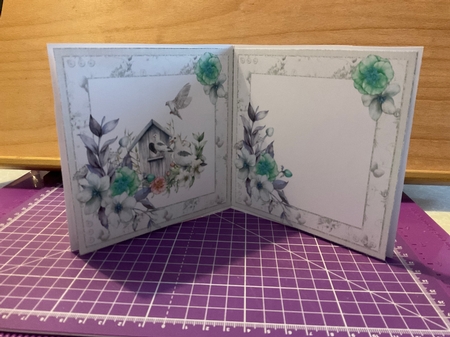 Spring Garden 12: Doves/Floral 5 x 5 Blank Card Insert with Neutral Floral Background by Kirstine Pennicott