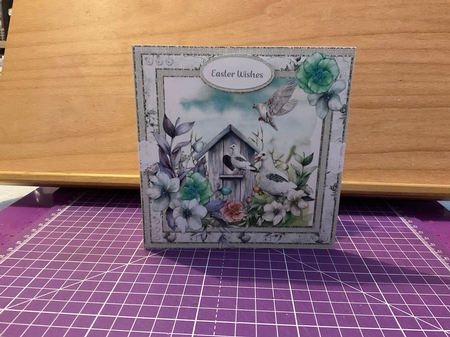 Spring Garden 12: Doves/Floral 5 x 5 Blank Card Insert with Neutral Floral Background by Kirstine Pennicott