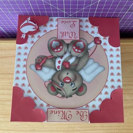 Valentine Bear Quick Card Topper by Kirstine Pennicott