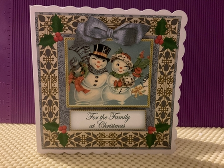 Snowman Duo For the Family Double Frame Decoupage Topper by Kirstine Pennicott