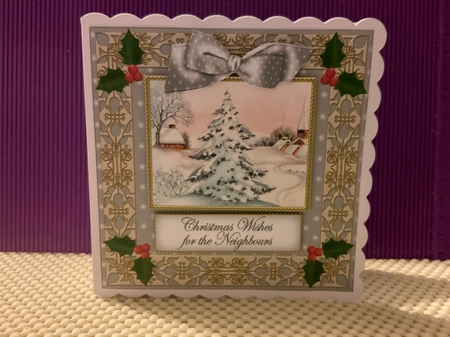 Snow Tree For the Neighbours Double Frame Decoupage Topper by Kirstine Pennicott