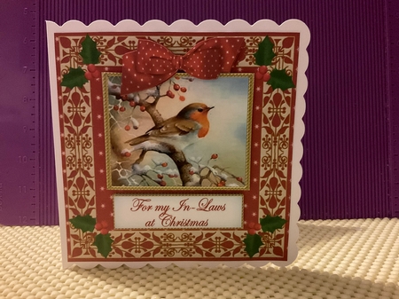 Red Robin For the In-Laws Double Frame Decoupage Topper by Kirstine Pennicott