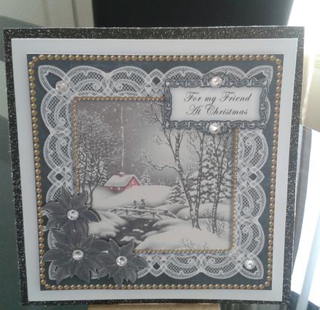 Winter Walk My Friend at Christmas 8in Sentiment Topper by Kirsty Davison