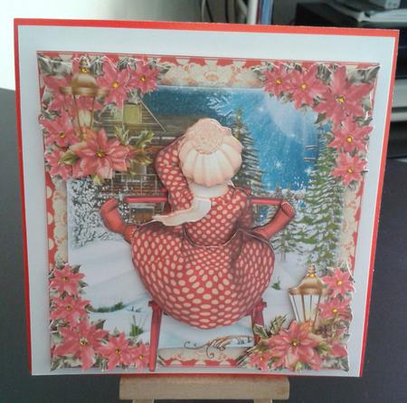 Sledging Fun Vintage Style Card Front Kit by Kirsty Davison