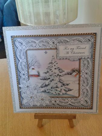 Snow Tree My Friend at Christmas 8in Sentiment Topper by Kirsty Davison