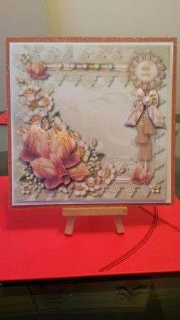 Delicate Roses in Lace Frame by Kirsty Davison