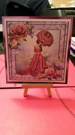 Belle Roses & Parasol 8x8 Quick Topper by Kirsty Davison