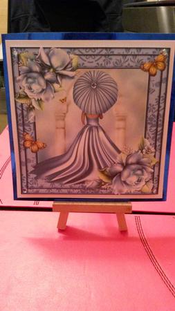Beautiful Blue Roses & Parasol 8x8 Quick Topper by Kirsty Davison