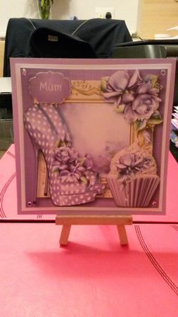 Eccentric Shoes, Cupcake & Purple Roses 8x8 Quick Topper by Kirsty Davison