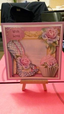 Eccentric Shoes, Cupcake & Pastel Roses 8x8 Quick Topper by Kirsty Davison