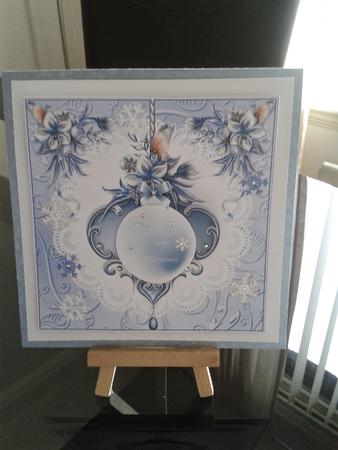 Blue Christmas Card Topper by Kirsty Davison