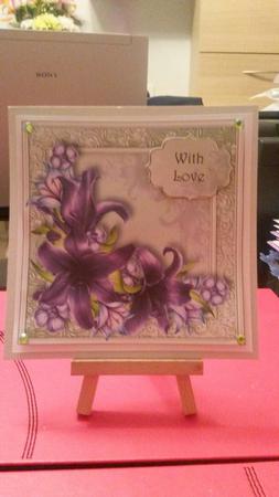 Gorgeous Dark Purple Lilies 8x8 Quick Topper by Kirsty Davison