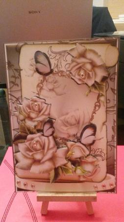 Vintage Champagne Rose Scroll by Kirsty Davison