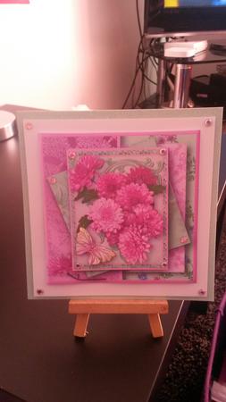 Pink Chrysanthemums Multi-layer Card Mini Kit by Kirsty Davison