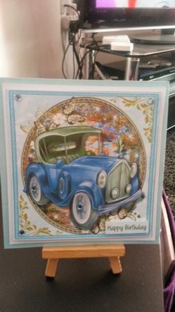 Lovely Vintage Car Fit for a King ( Blue ) by Kirsty Davison