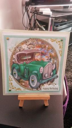 Lovely Vintage Car Fit for a King, ( Green ) by Kirsty Davison