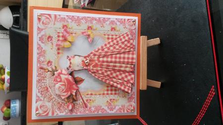 Beautiful Gingham Dress Card Front Kit by Kirsty Davison