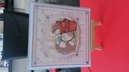 Hedgehog Surprise 8x8 Decoupage Mini Kit Optional Flowers by Kirsty Davison