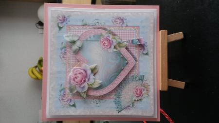 Shabby Chic Rose Heart Card Front Kit with Insert by Kirsty Davison