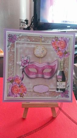 The Masquerade Ball in Pink Approx: 8x8ins Topper Mini Kit by Kirsty Davison