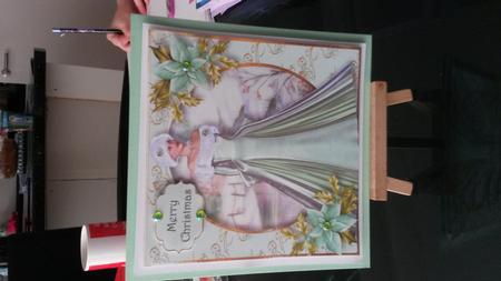 Mint Poinsettia Winter Beauty 8x8 Quick Topper by Kirsty Davison
