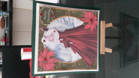 Red Poinsettia Winter Beauty 8x8 Quick Topper by Kirsty Davison