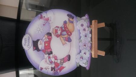 Christmas Snow Globe Snowmen Fun Shaped Card Mini Kit by Kirsty Davison