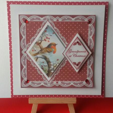 Red Robin My Grandparents 7in Double Diamond Topper by Kirsty Davison