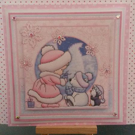 Waiting in Line Christmas 8x8 Mini Kit & Decoupage by Kirsty Davison