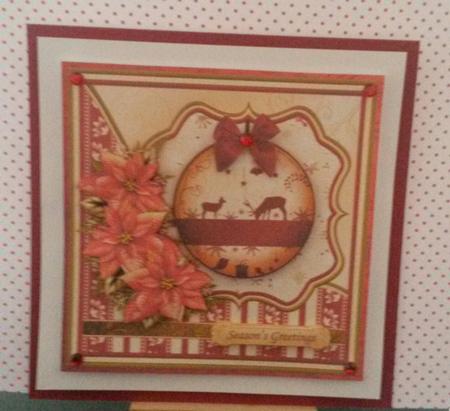 Reindeer Bauble & Poinsettia 7.5 Christmas Mini Kit by Kirsty Davison