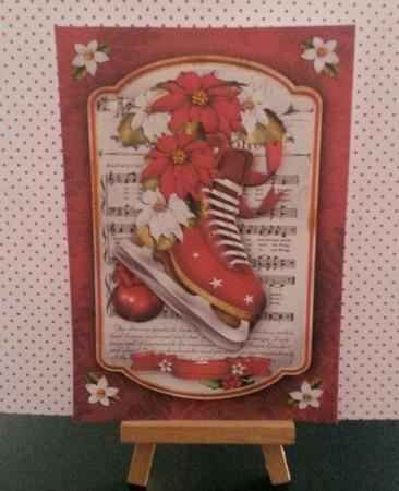 Christmas Vintage Red Skates Card Kit by Kirsty Davison