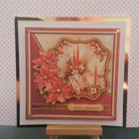 Christmas Candles & Poinsettia 7.5 Decoupage Mini Kit by Kirsty Davison