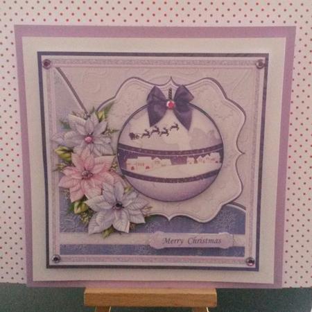 Across the Miles Bauble & Poinsettia 7.5 Christmas Mini Kit by Kirsty Davison
